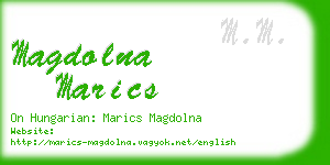 magdolna marics business card